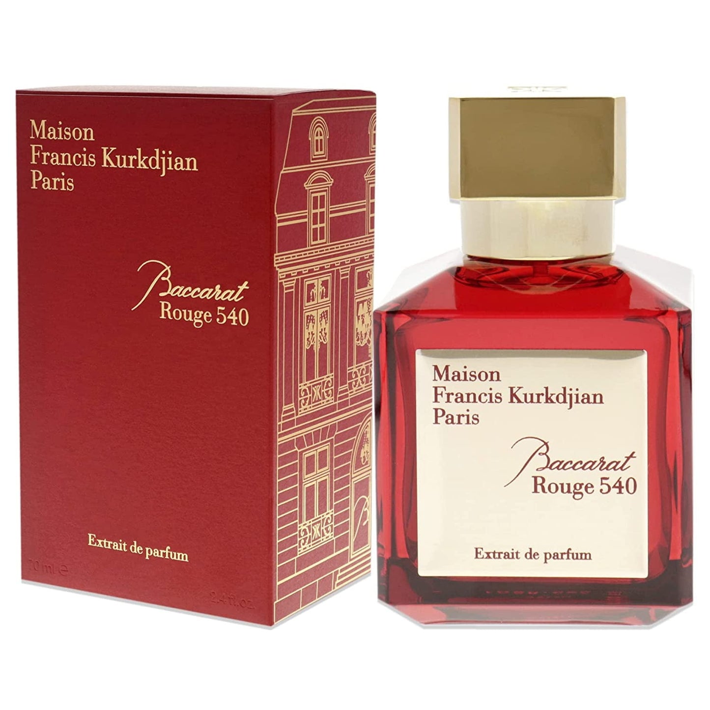 Maison Francis Kurkdjian Baccarat Rouge 540 Extrait de Parfum – 2.4 oz / 70 ml | Unisex Luxury Amber Floral Fragrance (New)