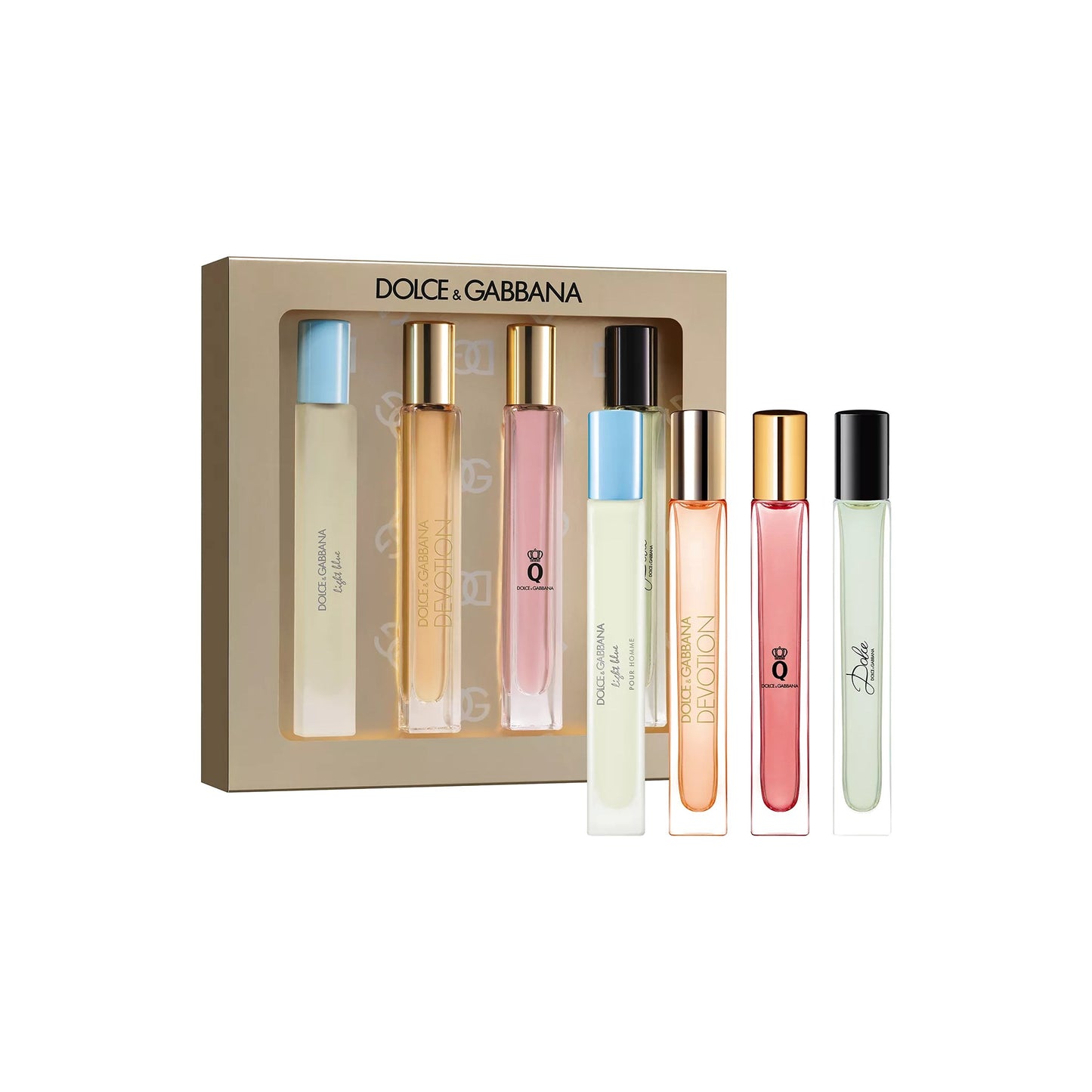 Dolce & Gabbana 4-Piece Mini Gift Set – authentic designer fragrance bottles