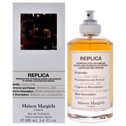 Maison Margiela Replica Jazz Club Eau De Toilette Spray for Men – 3.4 oz / 100 ml | Warm Woody & Tobacco Scent