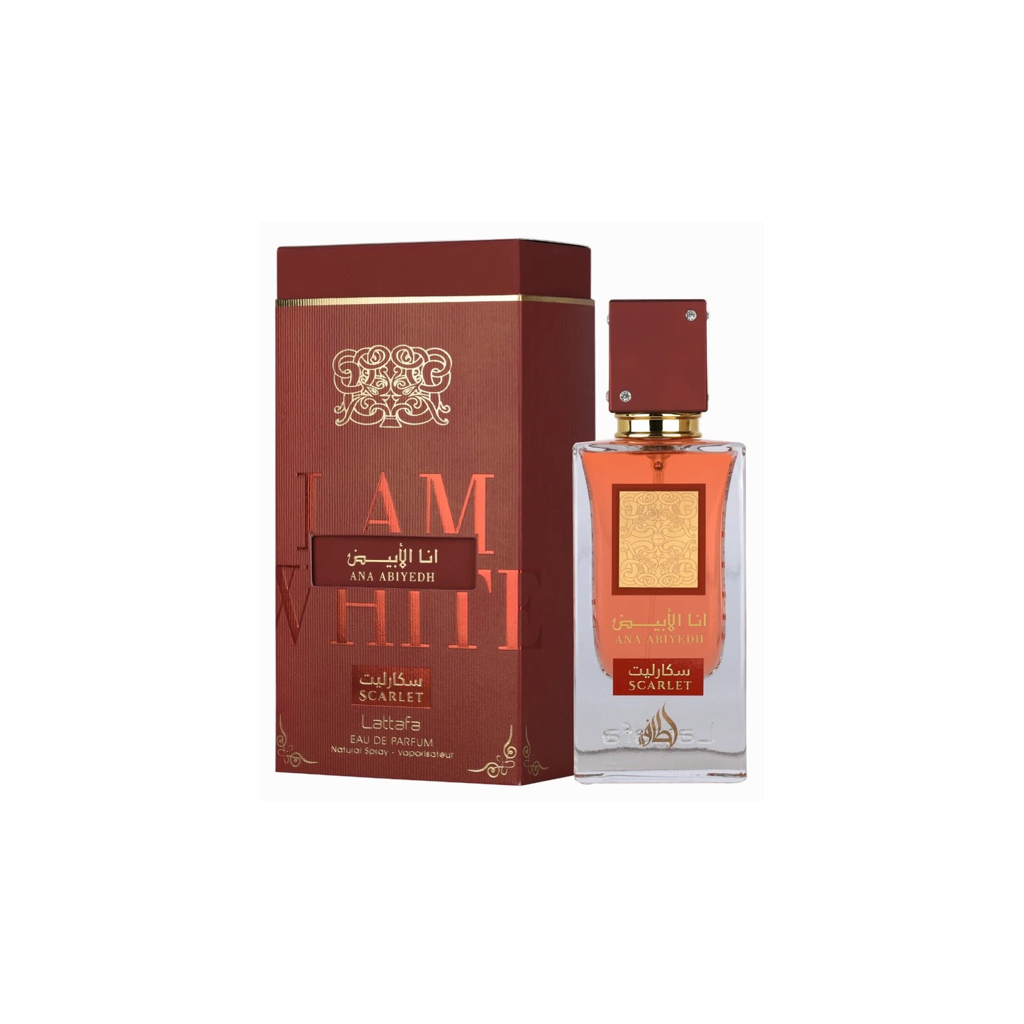 Lattafa Ana Abiyedh Scarlet Perfume – authentic designer fragrance bottle