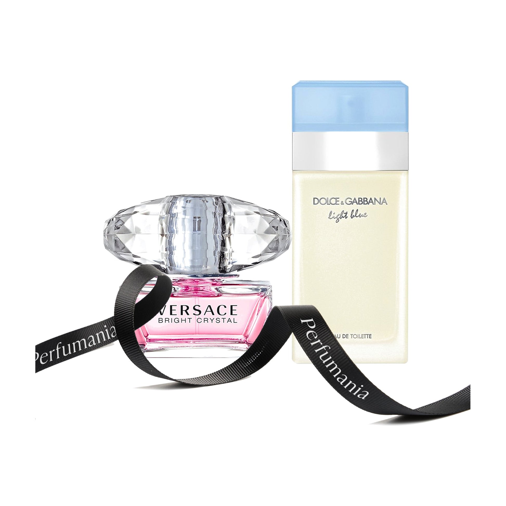 Bright Crystal by Versace and Light Blue by Dolce & Gabbana bundle – authentic designer fragrance bottles