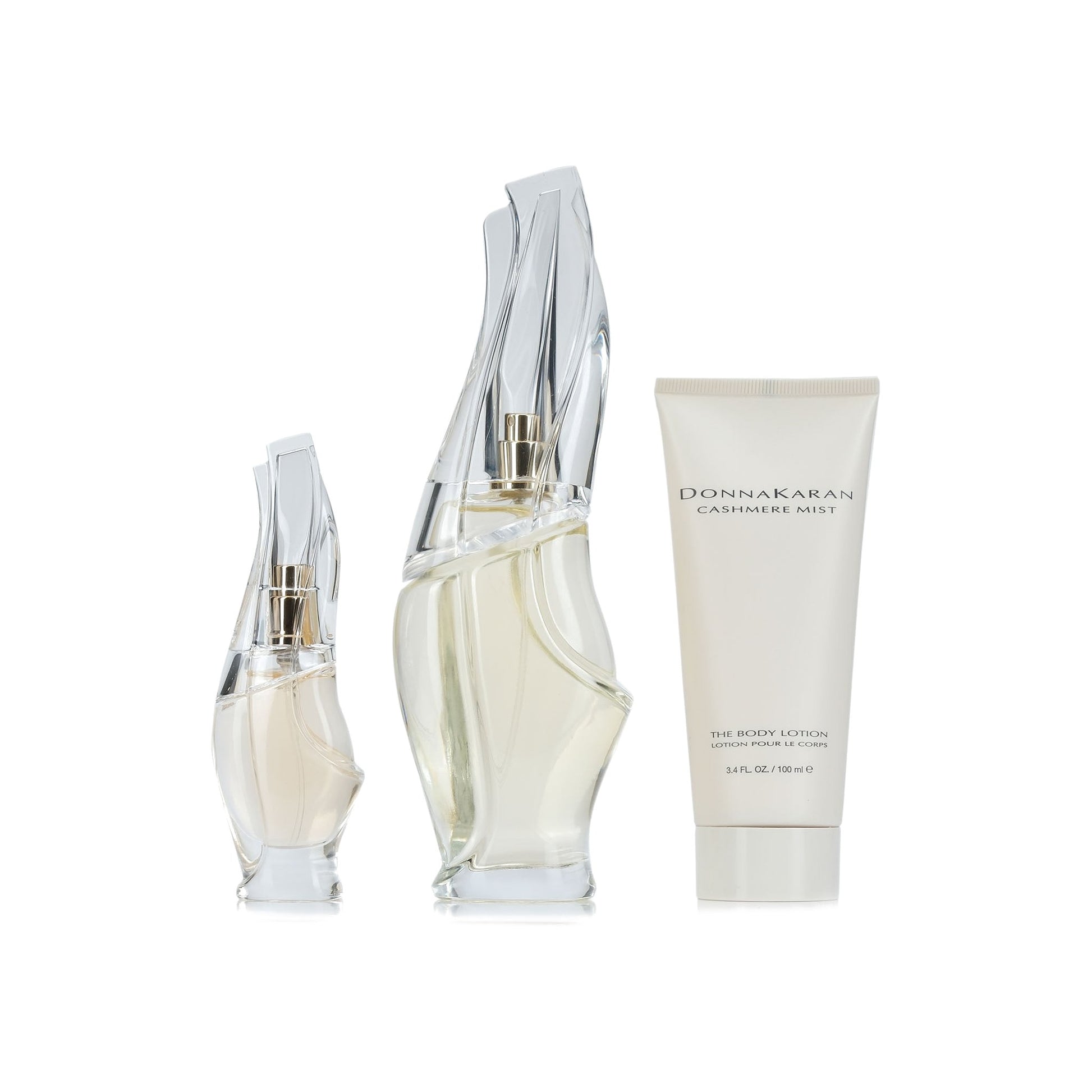 Donna Karan Cashmere Mist 3-Piece Gift Set – authentic designer fragrance bottle