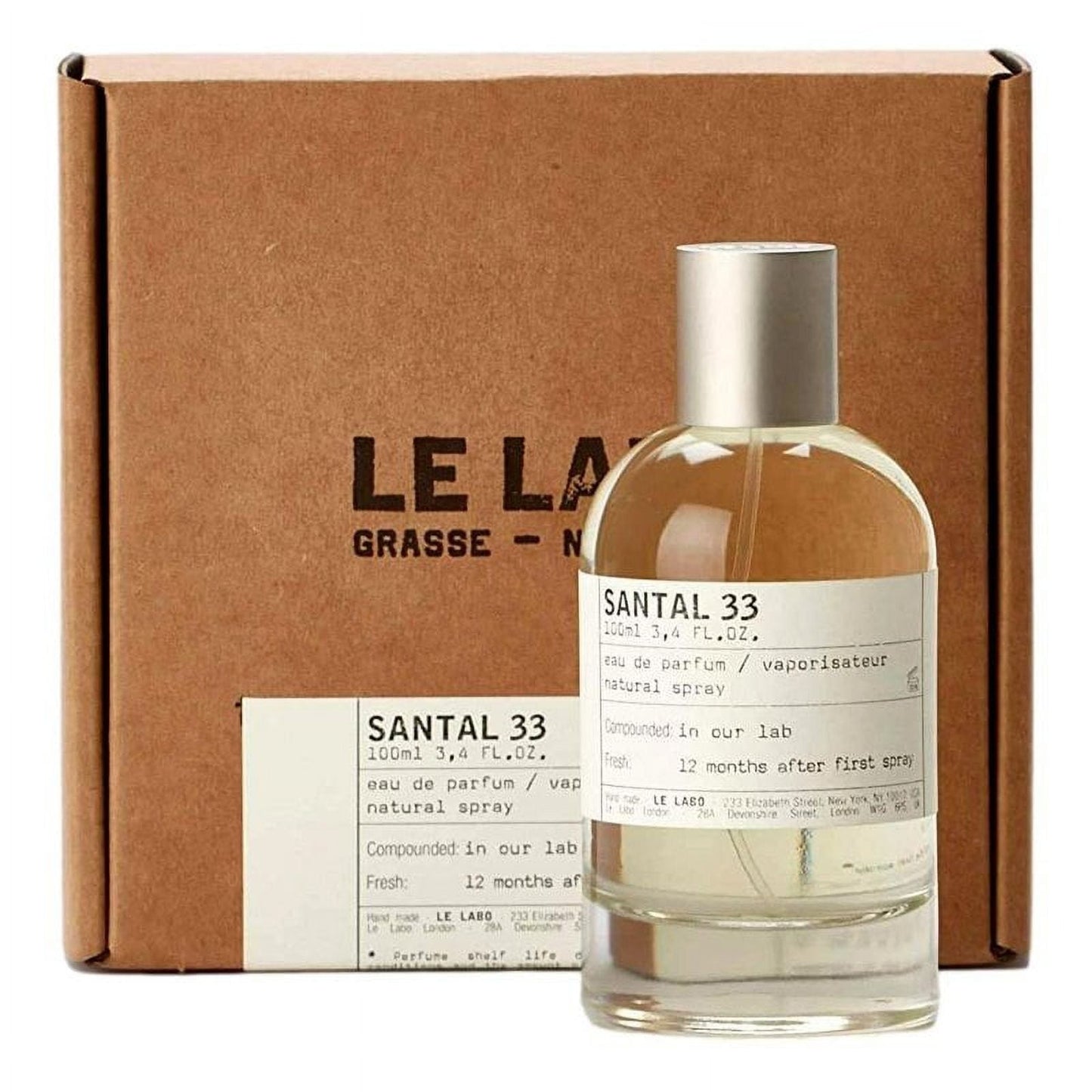 Le Labo Santal 33 Eau De Parfum Spray – 3.4 oz / 100 ml, Unisex Fragrance