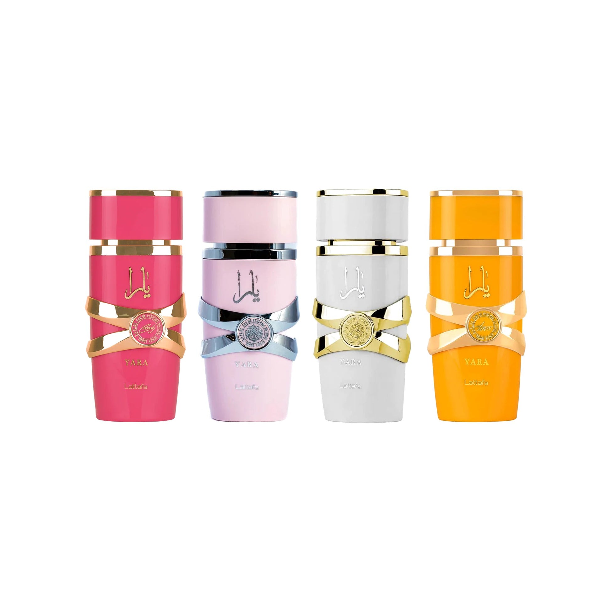 Lattafa Yara 4-Piece Gift Set – authentic designer fragrance bottles